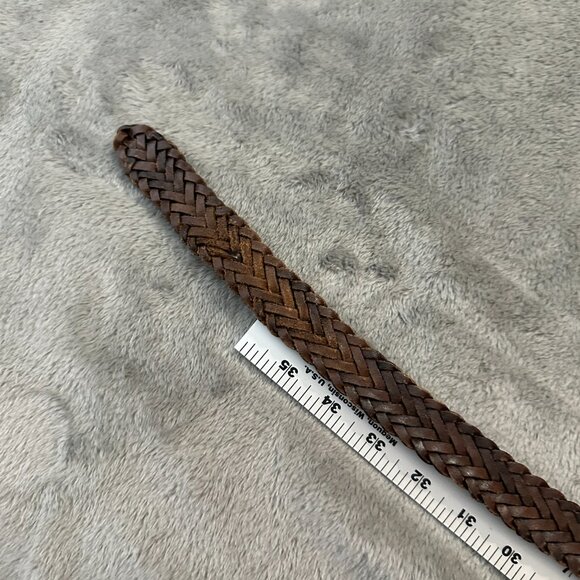 Vintage Coach Braided Woven Brown Leather Belt Unisex size 34 - Picture 7 of 7